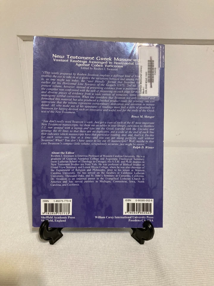 New Testament Greek Manuscripts: Mark by Reuben Swanson (PB, 1995, G) Foto 2 de 4