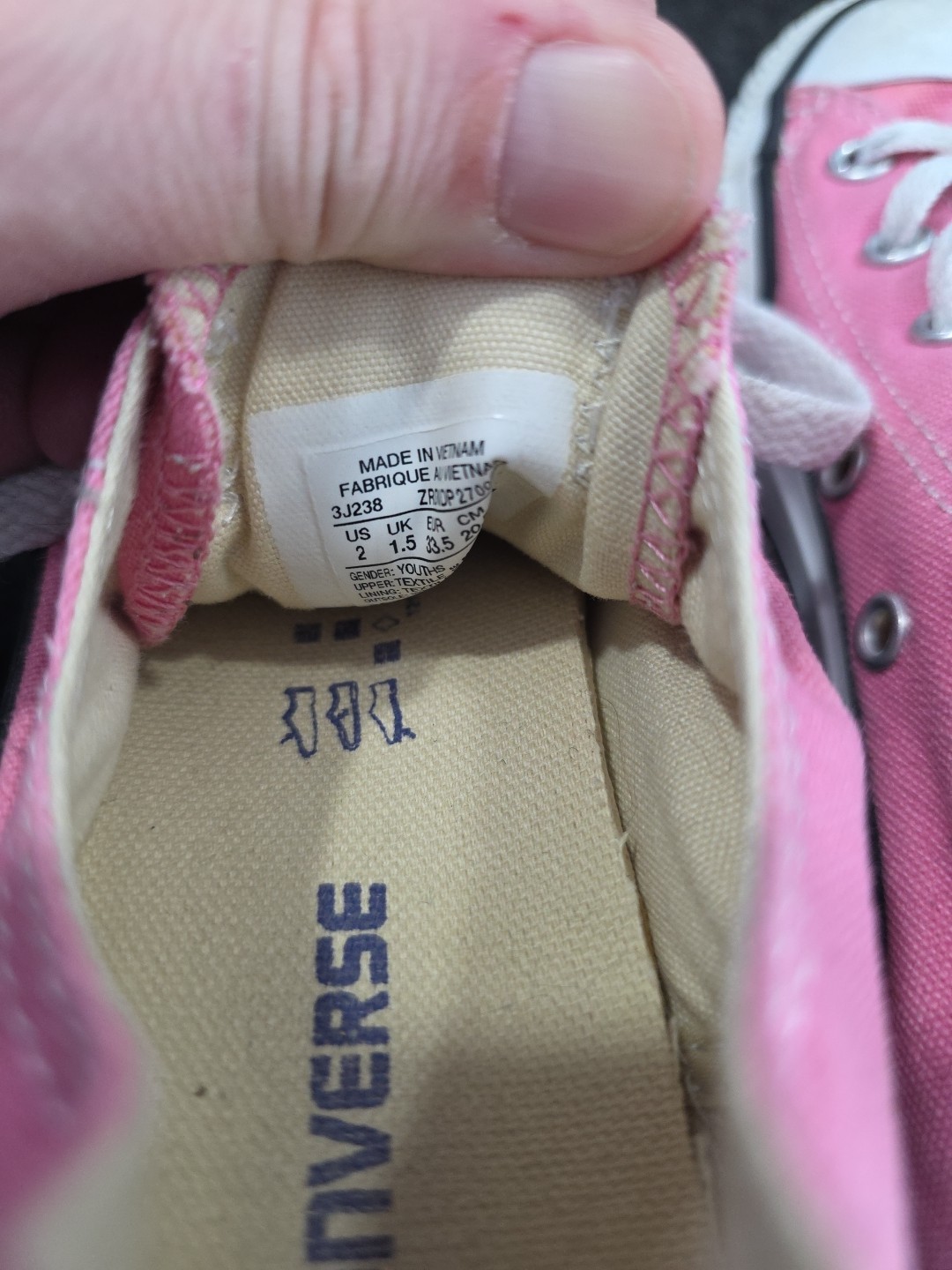 Converse All Star Size 2 Pink Low Tops thumbnail 4