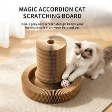 Accordion Magic Organ Cat Scratching Board Toy Kitty Kurlz Ball Scratch Pad New