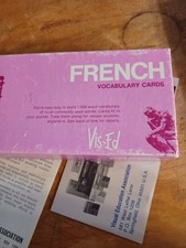 Vintage Vis-Ed French Vocabulary Flash Cards Learning Language 1000 Cards