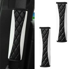 2x Car Safety Seat Belt Pad Cover Seat Belt Shoulder Strap Cushion Harness White