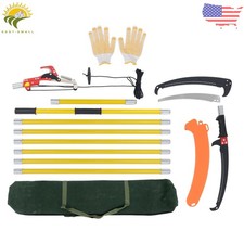 Pole Saws for Tree Trimming, 7.3-27 ft Manual Pole Saw Extendable Tree Yellow