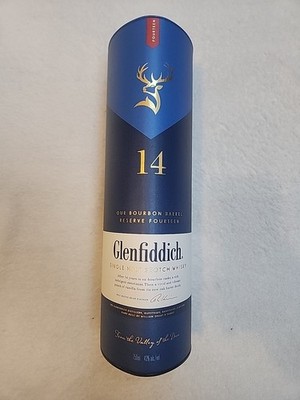 Glenfiddich 14 Year Bourbon Carboard Tube No Bottle Scoth Whiskey