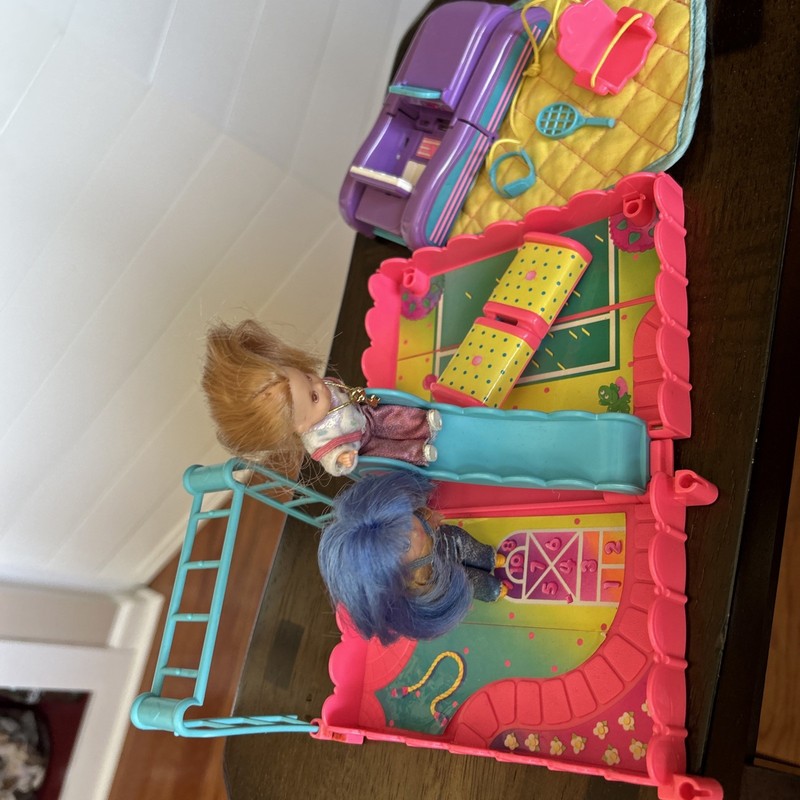 VINTAGE 1987 KENNER WISH WORLD KIDS  PLAYSET W 2 Dolls Convertible Car/chair