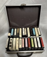 Lot of 24 8 Track Tapes Untested with Carrying case Country, Elvis, Gospel