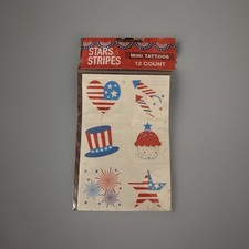 Stars  Stripes 12 Count Mini Patriotic Tattoos
