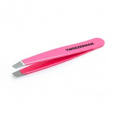 Image of Tweezerman Eyebrow Tweezers Slanted Stainless Steel Hair Pluckers Mini Pink