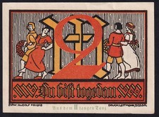 Germany Goslar 2 Mark 1922 Old Vintage Emergency Paper Money Banknote Note UNC