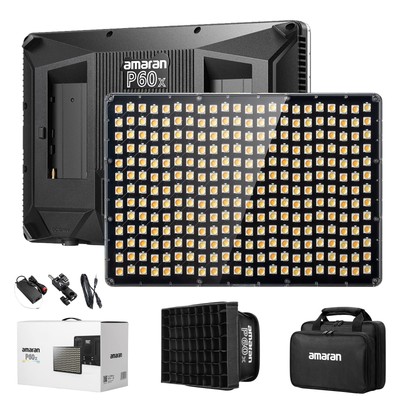 Amaran P60X Video Panel Light,Color Temperature 3200K-6500K,60w CRI95+/TLCI 9...