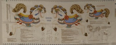 CUT AND SEW Fabric Panel CAROUSEL HORSE VIP Cranston Print Works