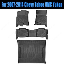 Tpe Floor Mats Trunk Cargo Liner For 2007-2014 Chevrolet Tahoegmc Yukon Black