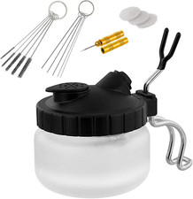 Airbrush Cleaning Pot Kit with Nozzle Cleaning Needles for Spray Gun Paint