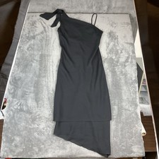 Vtg Charlotte Russe Dress Black Asymmetrical Whimsigoth 90s Y2K Cocktail sz 3