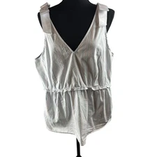 Belle & Sky Sleeveless Pin Stripe Bows Stretch Size XL Top