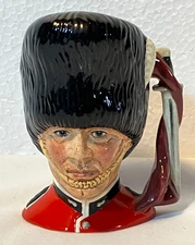 Royal Doulton Porcelain The Guardsman Small Character Jug, Shot - D6771 4" Tall 