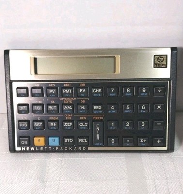 Vintage Hewlett Packard HP 12C Financial Calculator Pocket Size Works G Conditio