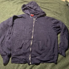 Vintage Sears Kings Road Full Zipper Front Hoodie m Sweatshirt M distressed read