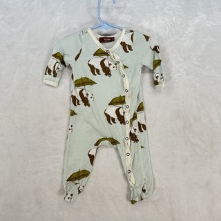 Milk Barn pezzo unico taglia 0 3 mesi bambino ragazzo panda orsi piedi bambù rayon