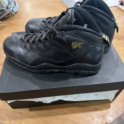 Air Jordan 10 Retro New York City NYC 2016 Size 10 Black Gold Nike 