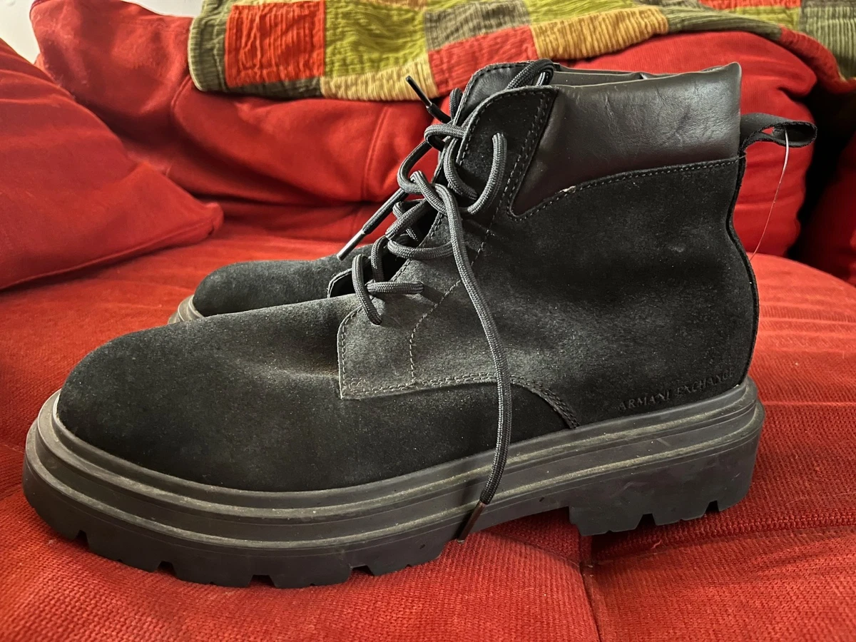 Giorgio Armani ITALY Burgundy X2M237 8.5 Suede Smooth Leather Mens Lace up Boots ARMANI Boots products for sale | eBay main image 4