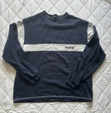 Nike Vintage Y2K Navy Colorblock Crewneck Sweatshirt