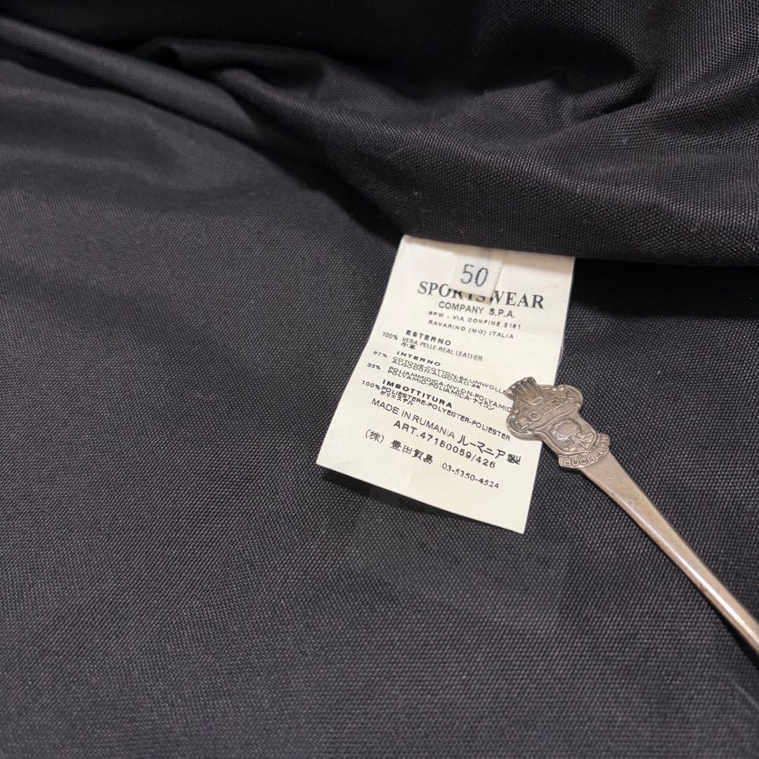 CP Company Leather Jacket Black D Pocket Vintage Size 50 Used thumbnail 7