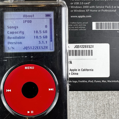Apple iPod U2 Special Edition 2004 4th Gen Black/Red 20 GB WITH