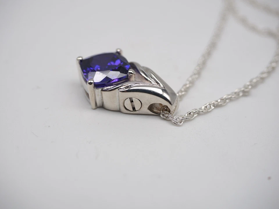 Joyería conmemorativa de plata de ley 925 recuerdo de cremación piedra púrpura Foto 4 de 4