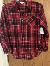 Women's Long Sleeve Plaid Flannel NWT SIZE SMALL