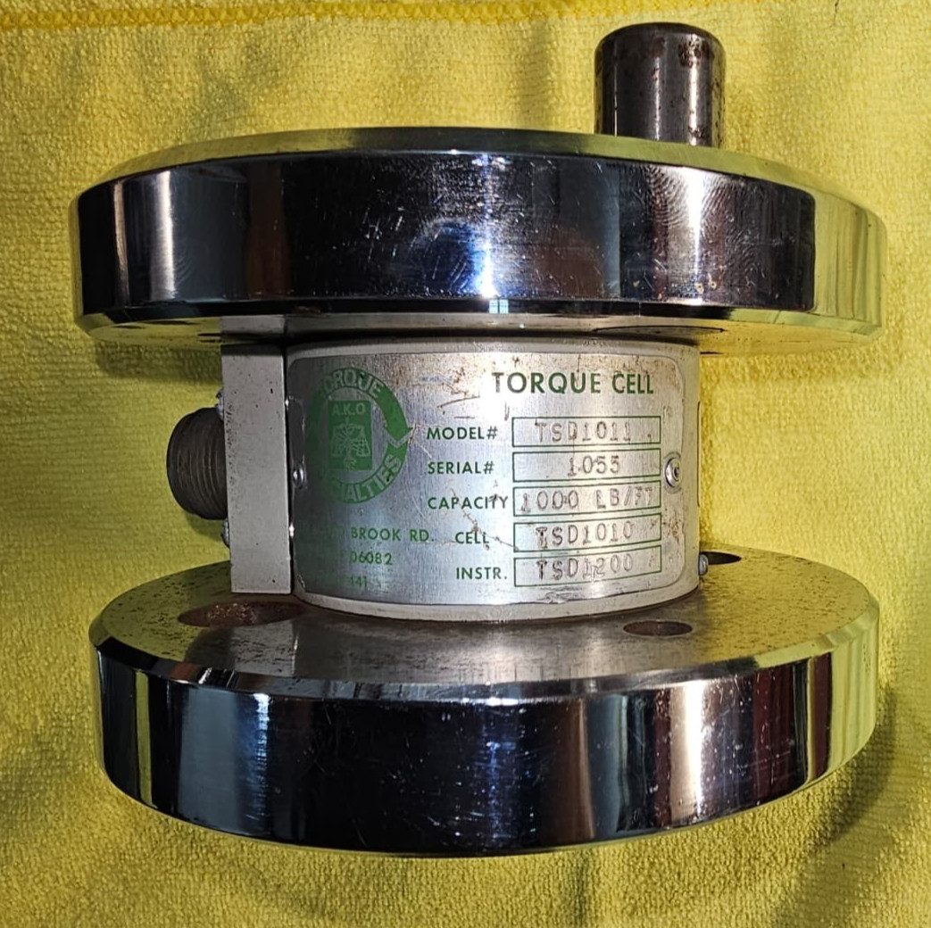 AKO TORQUE TESTING SYSTEM TSD1011 1000 LB/FT TORQUE TRANSDUCER STAINLESS