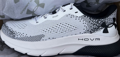 Under Armour HOVR Low Top Knit Upper Breathable Running Shoes Men's White Black