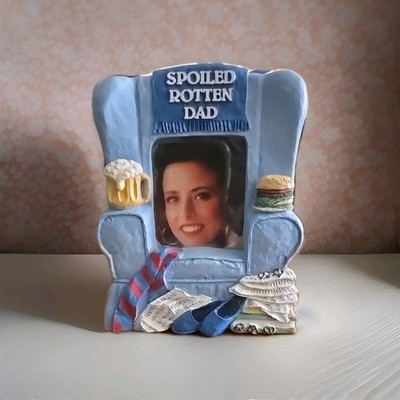 ''Spoiled Rotten Dad'' Resin 90's Vtg Photo Frame 2x2 Opening
