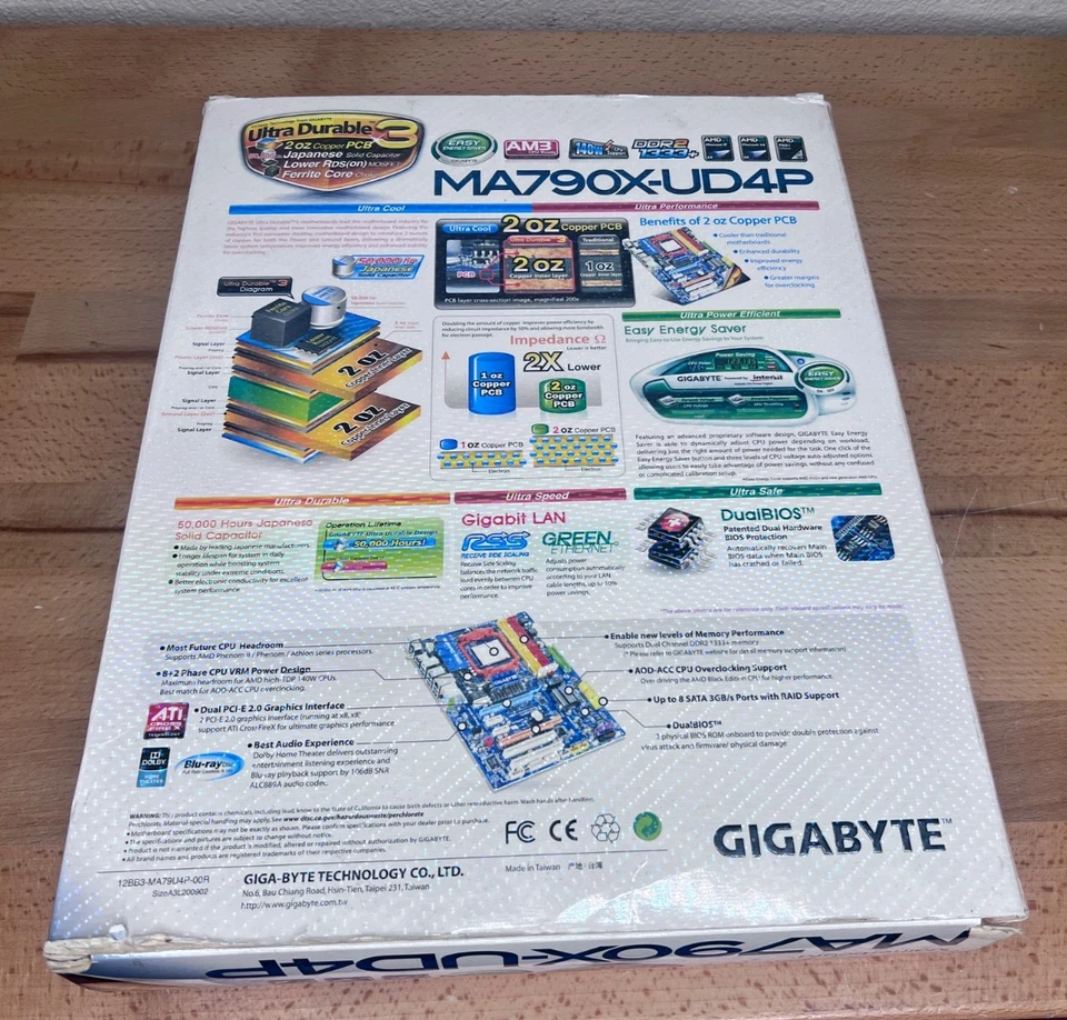 Gigabyte GA-MA790X-UD4P ATX Motherboard - Image 2 of 4