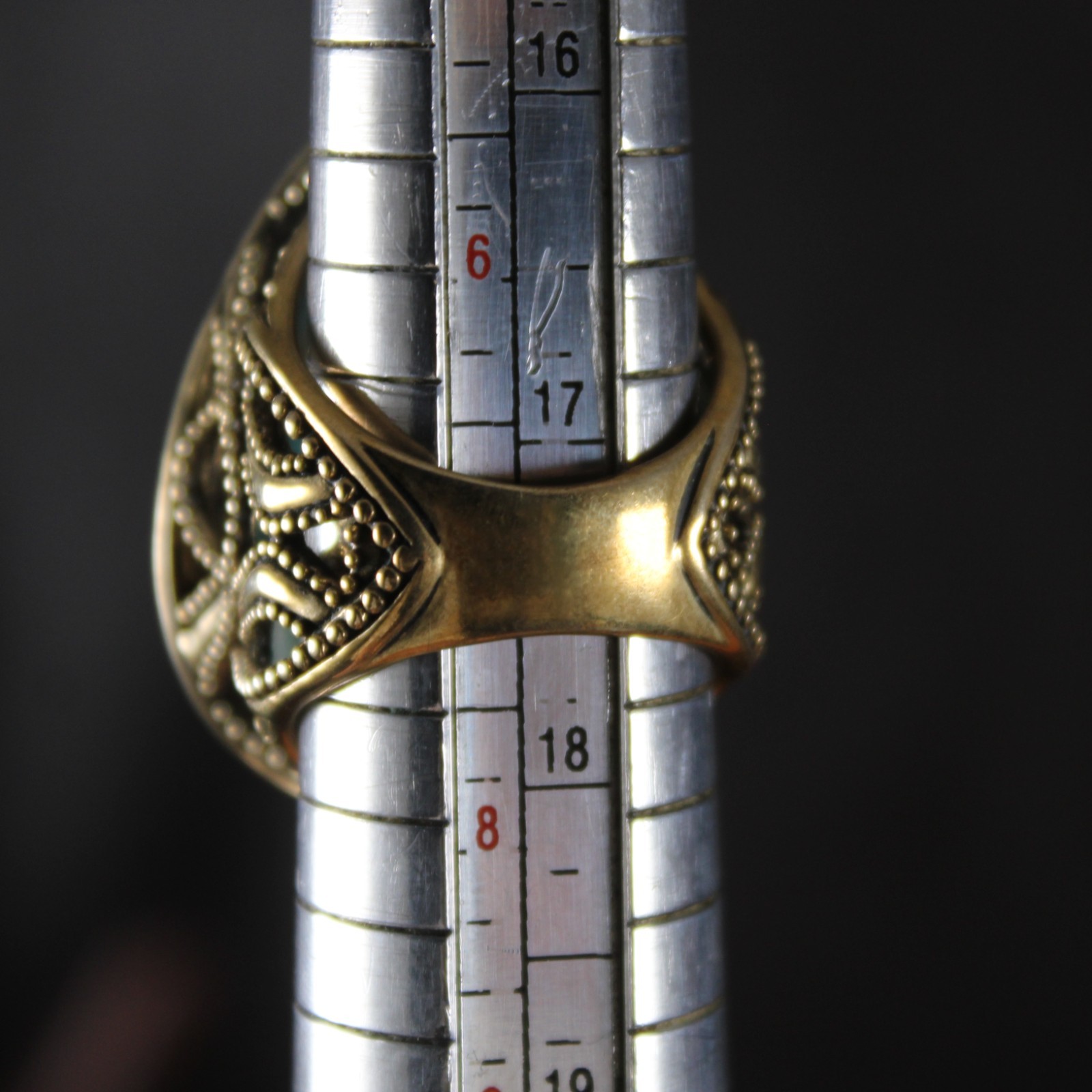 BARSE Teardrop Turquoise Openwork Statement BRONZ… - image 9