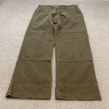Eddie Bauer Pants Mens 38x34 Green Canvas Dou...