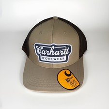 Carhartt Men's Hat Active Wear, Patch Logo Mesh-Back, Adjustable Fit, Brown