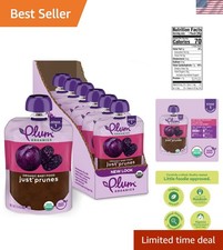 Pack of 6 Just Prunes Organic Baby Food Pouches - Convenient 3.5 oz Size
