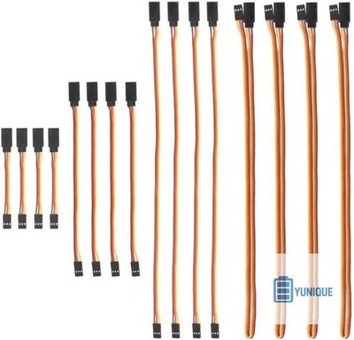 16 Teile JR Servo-Verlängerungskabel 3-polige 75/150/300/500 mm 22AWG RC