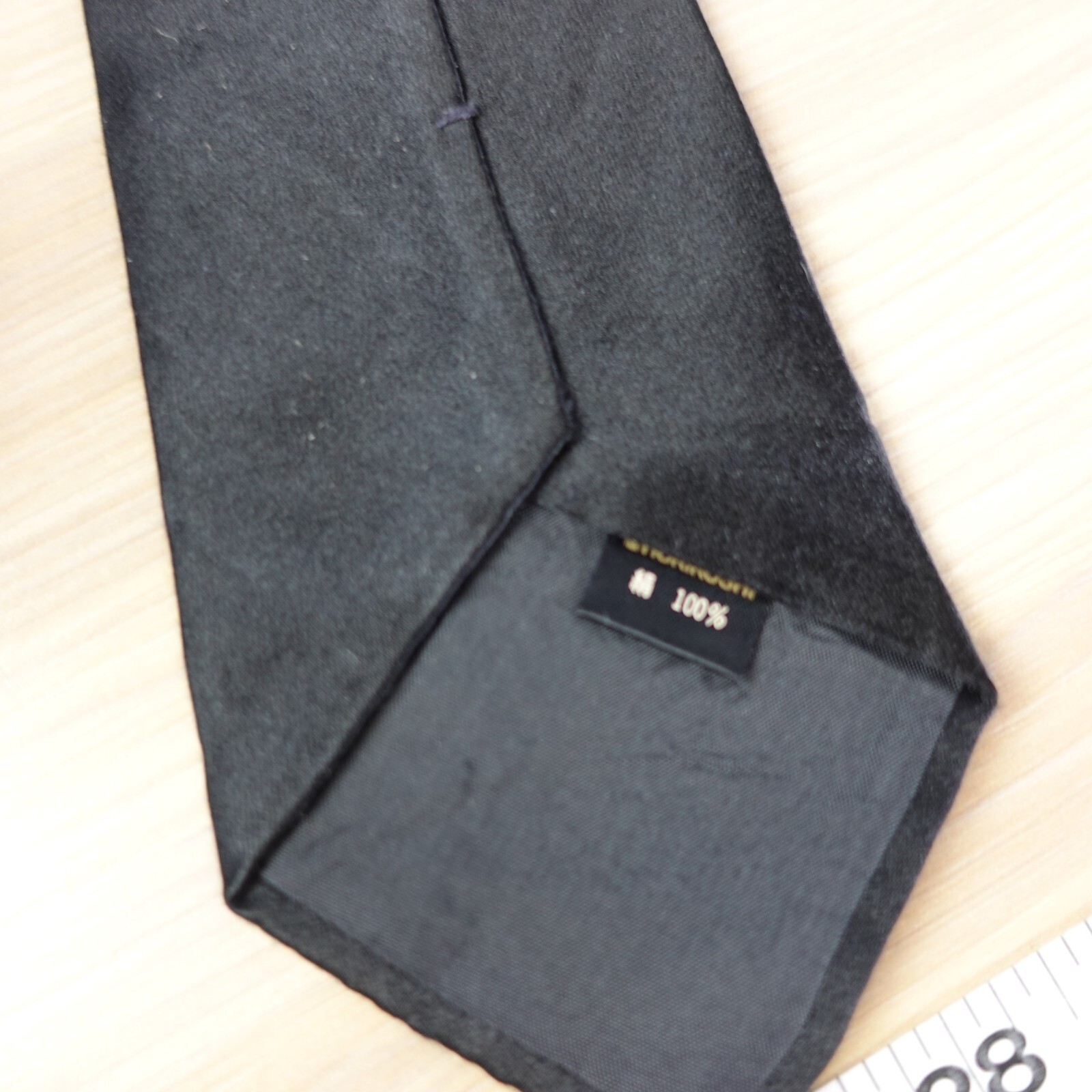 Neck Tie Mens Black Solid Silk Basic Suit Funeral… - image 8