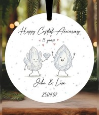15th Crystal Wedding Anniversary Gift Wife Husband 7 Years Together Marriage 