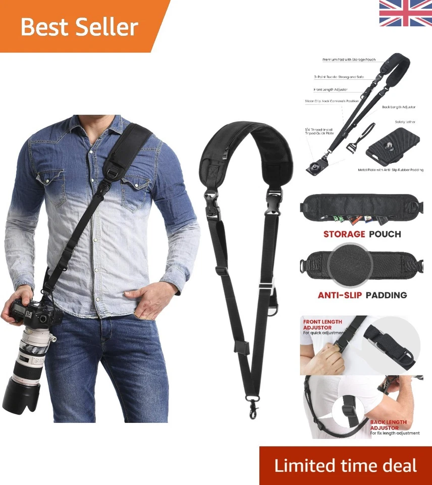 Waka Camera Shoulder Strap Anti-slip Over Sling Quick Release With Safety TETHE