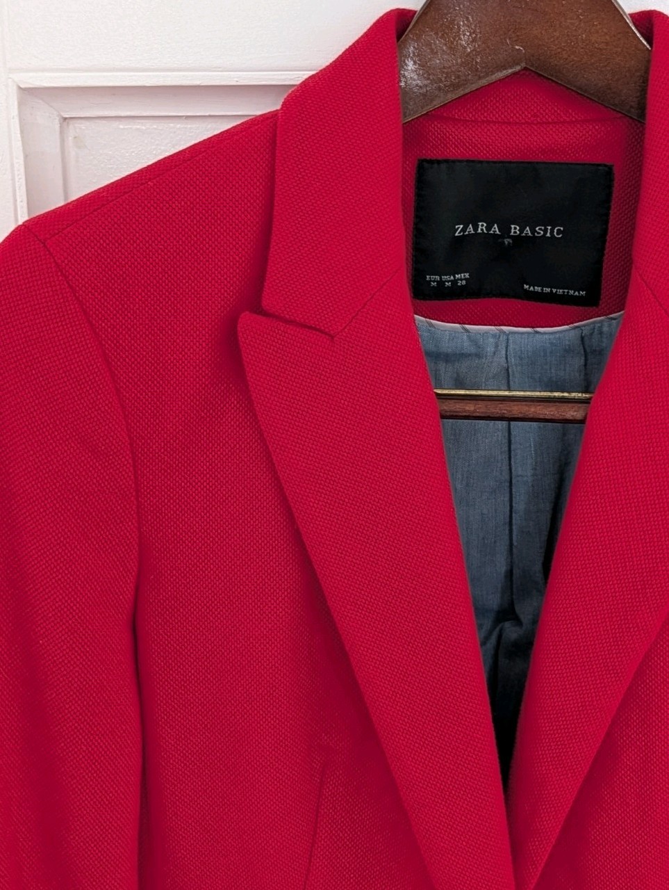 Zara Basic Red 100% Cotton Single Button Cropped … - image 2