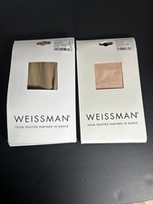 NIP Lot Of 2 Weissman Ballet Pink Convertible and Suntan Stirrup Tights Size MA