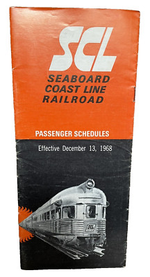 1968 SCL Florida Sonderzug Fahrplan Karte Eisenbahn Küste Küstenlinie