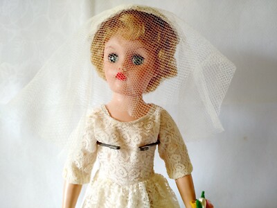 vintage doll in wedding dress cute My childhood doll modeling the original 1959 wedding gown