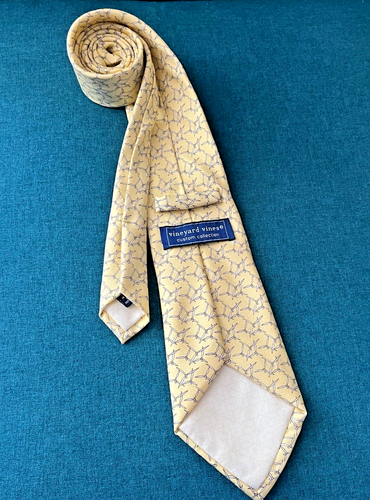VINEYARD VINES Custom Collection Silk Neck Tie YELLOW Wind Power Energy - Picture 5 of 6