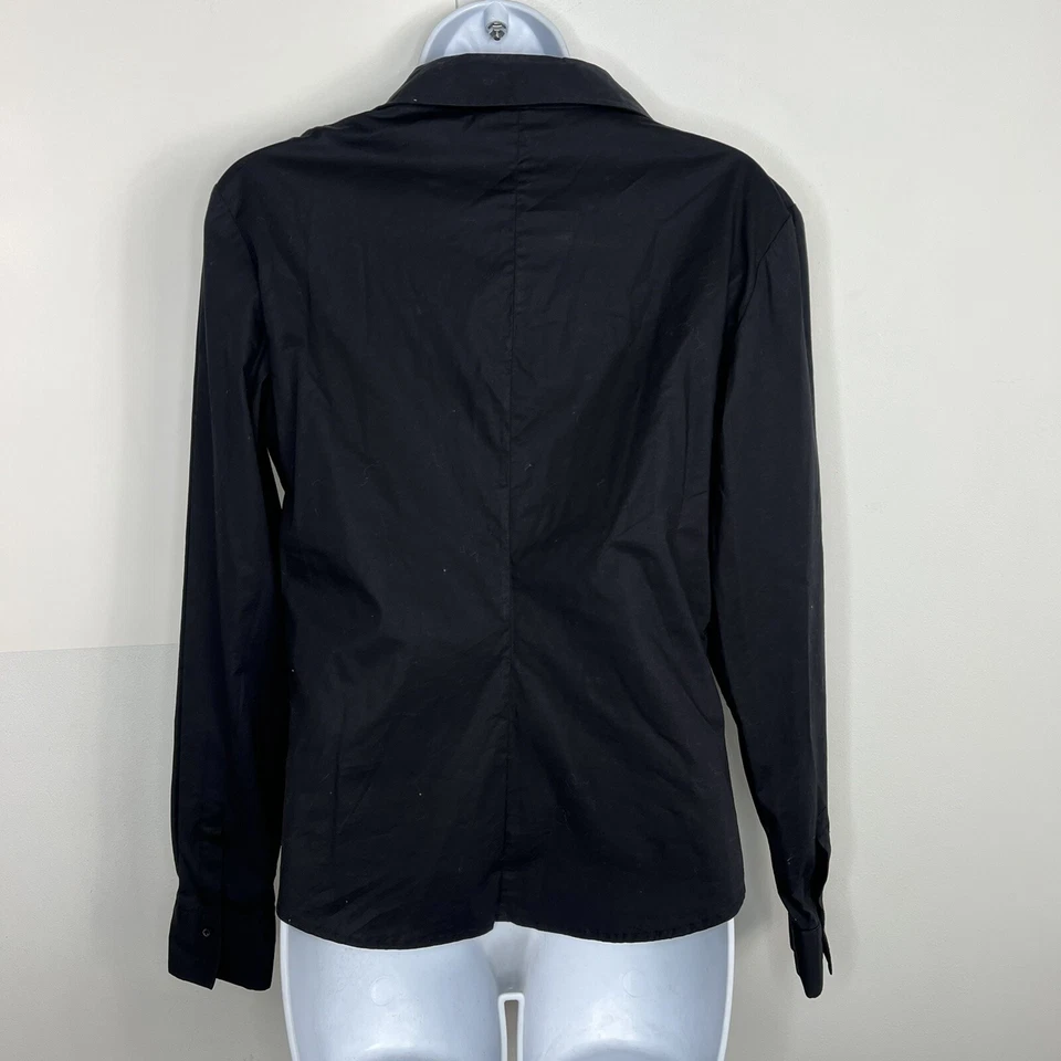 Camisa Top Daisy Fuentes Mujer Talla S Negra Cuello Largo Cuello en V Cremallera Lateral Foto 2 de 4