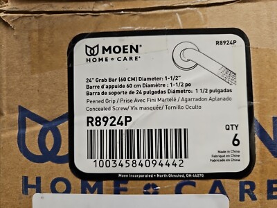 Qty X 6 MOEN Home Care Grab Bar Assist Handle Bathroom Stainless Steel 24  R8924