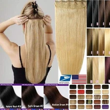 THICK ONE PIECE CLIP IN HUMAN HAIR EXTENSIONS REAL REMY HAIR 14"16"18"20"22"24"