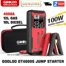 GOOLOO 4000A Car Jump Starter Jump Box Power Bank Battery Charger + Hard Case